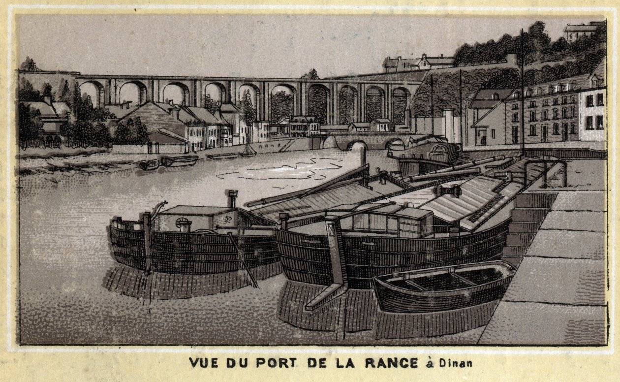 Veduta del porto de la Rance a Dinan, Côtes-d