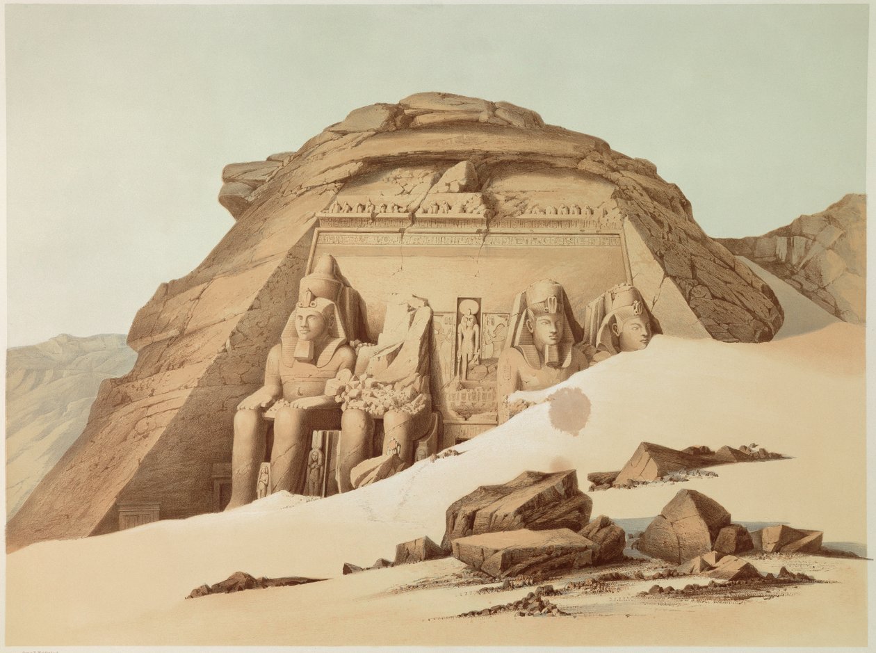 Veduta del tempio di Abu Simbel. Egitto. Illustrazione del XIX secolo. Parigi, Collège de France da Unknown artist