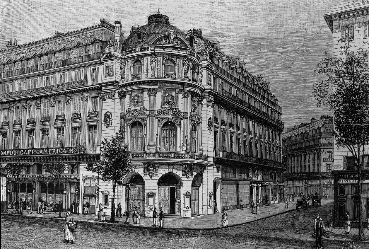 Veduta del teatro du Vaudeville a Parigi da Unknown artist