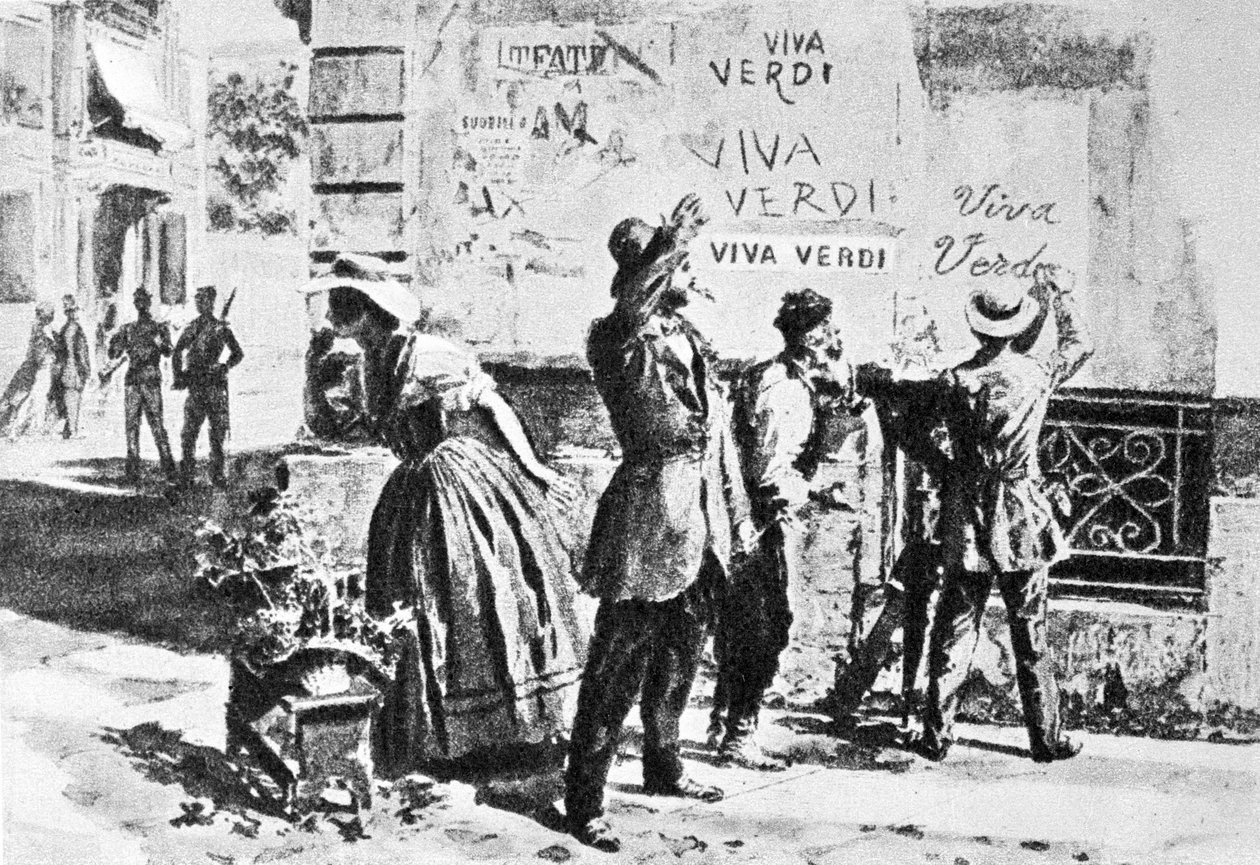 Viva Verdi: Iscrizioni entusiastiche per Giuseppe Verdi a Napoli (regno delle due Sicilie) sotto l