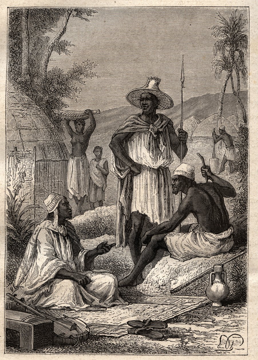 Viaggio (1795) di Mungo Park (1771-1806) a Djoliba (Niger): indigeni del Senegal - illustrazione tratta da 