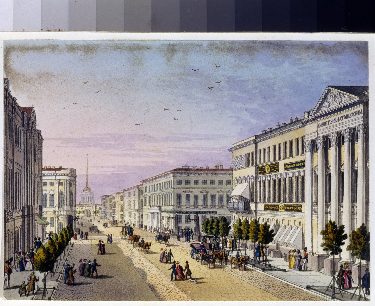 Vista della Prospettiva Nevsky e del ponte della polizia a San Pietroburgo da Unknown artist