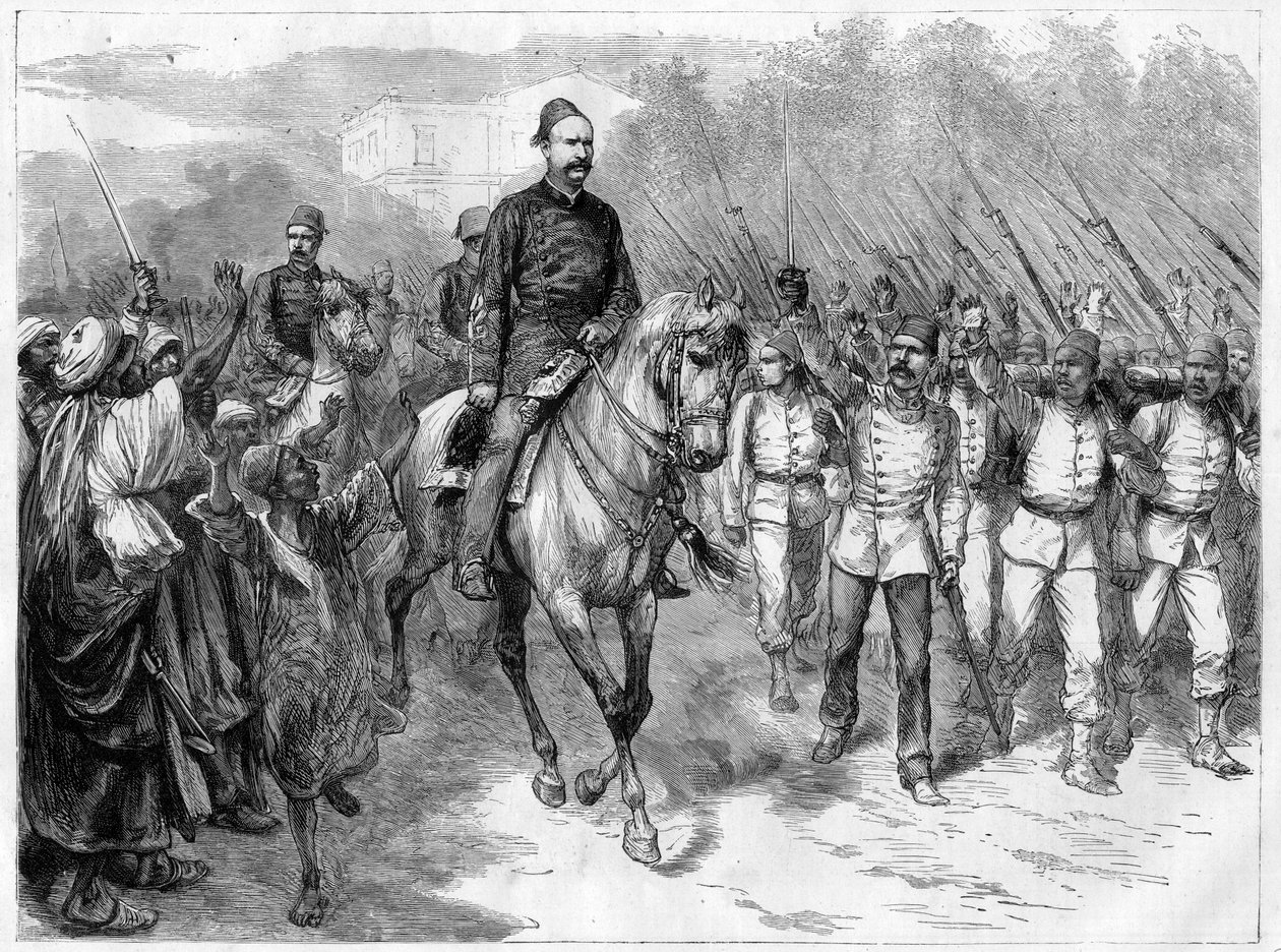 Guerra in Egitto - Gli emissari di Arabi Pasha reclutano soldati tra le tribù per combattere contro gli inglesi - Arabi Pasha (Orabi Pasha, Ahmed Urabi) (1841-1911), e le sue truppe nel 1882 da Unknown artist