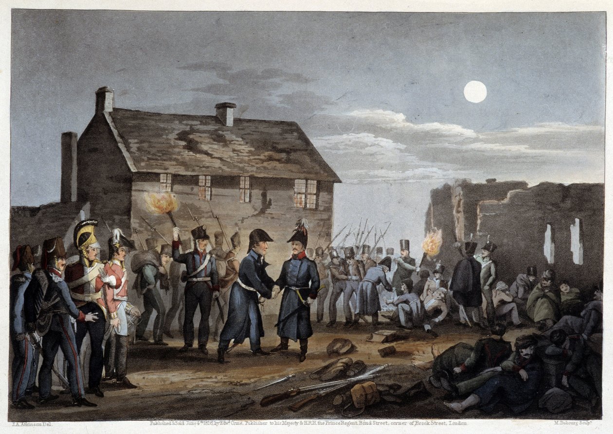 Wellington e Blucher che si incontrano incidentalmente a Waterloo - in 