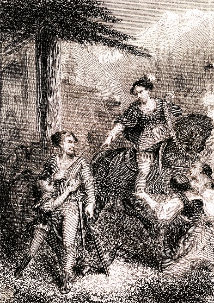 Guglielmo Tell si dice abbia sparato al balivo Gessler nella leggenda patriottica svizzera da Unknown artist