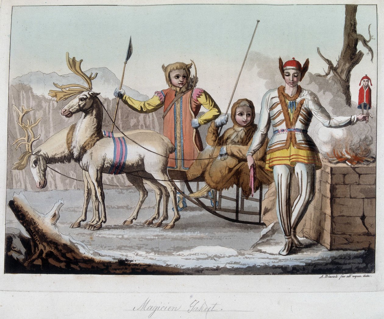 Stregone Yakut, Siberia. In "Il vecchio e moderno costume" da Unknown artist