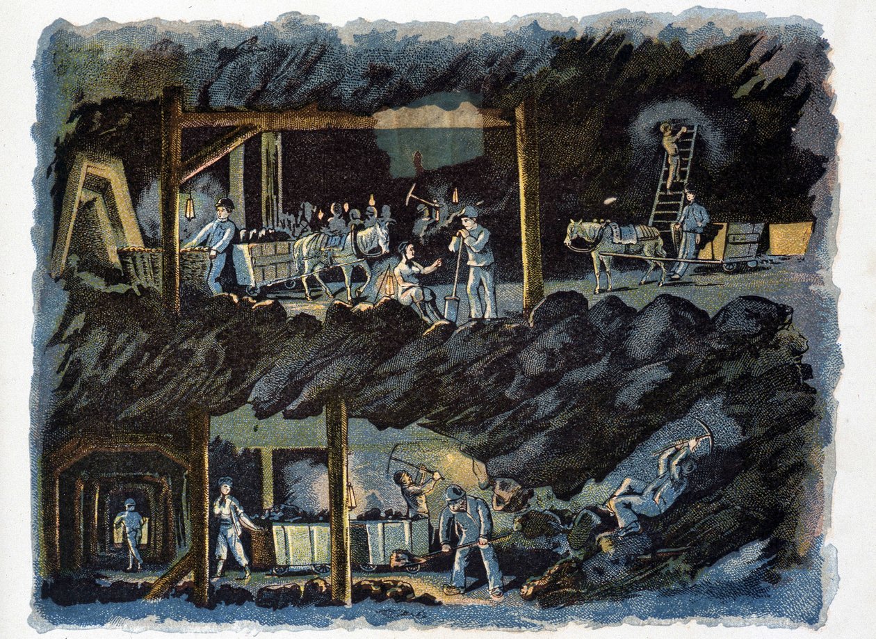 Lavoro nella miniera di carbone da Unknown artist