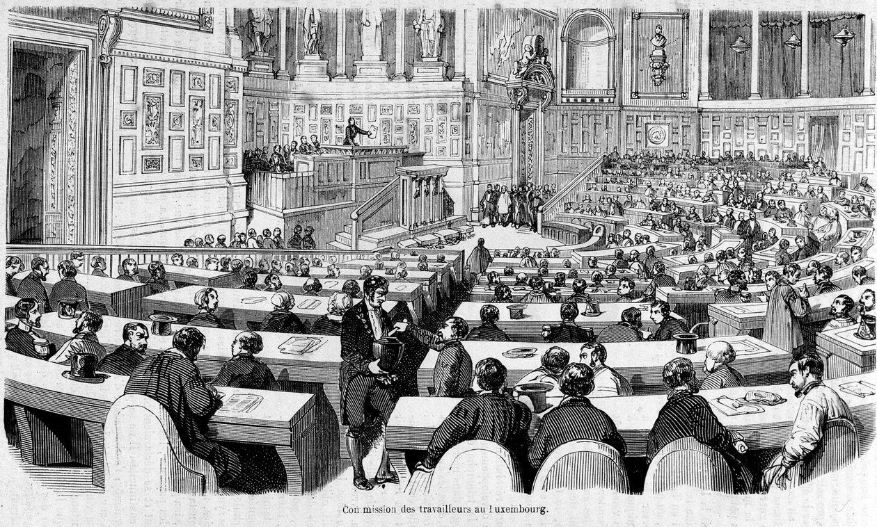 Comitato dei lavoratori al Palais du Luxembourg (Senato), rivoluzione del 1848 da Unknown artist