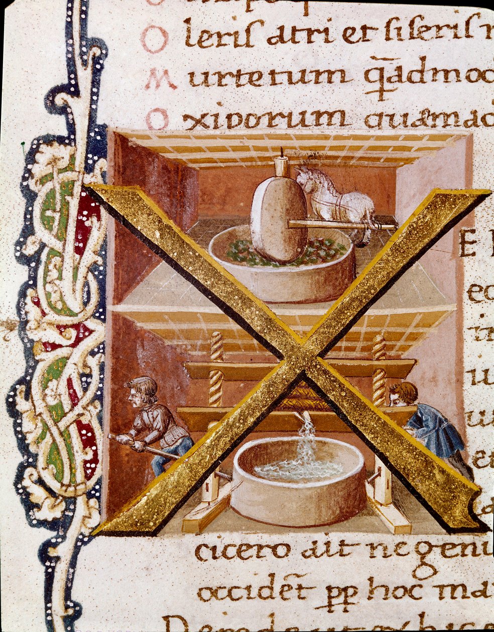 Lavori in un frantoio (miniatura) da Unknown artist