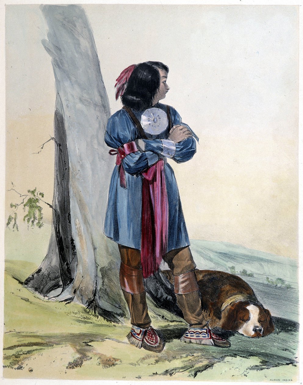 Giovane indiano urone e il suo cane - in "Shyth