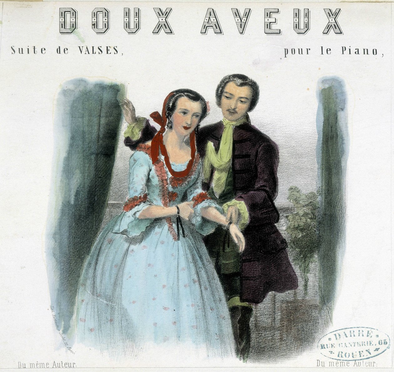 Giovane che corteggia una giovane donna, inizio XIX secolo da Unknown artist