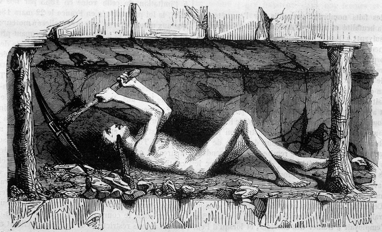 Giovane che lavora nelle miniere di carbone in Inghilterra da Unknown artist