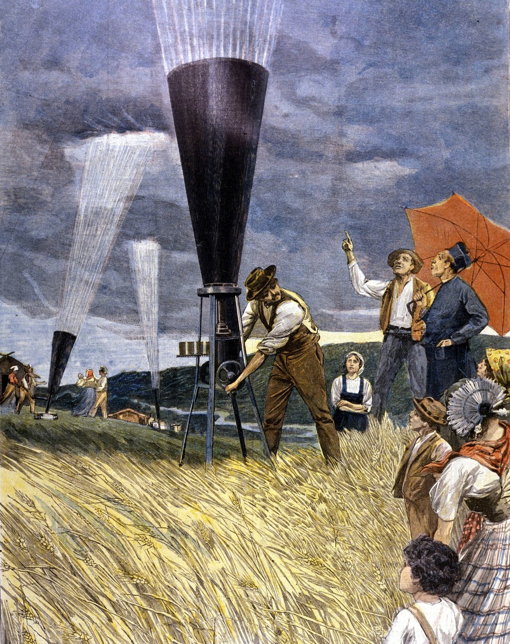 Barile contro la grandine dei viticoltori in Italia nel 1899 da Unknown artist