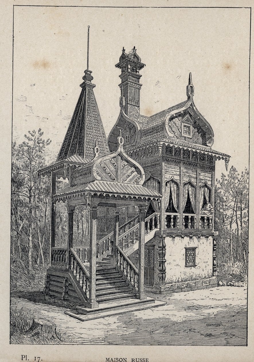 Casa russa - incisione del 1889 in 
