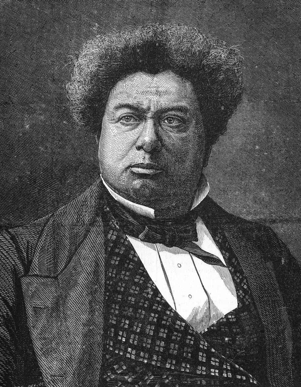 Ritratto di Alexandre Dumas padre. Romanziere e drammaturgo francese (1802-1870) da Unknown artist