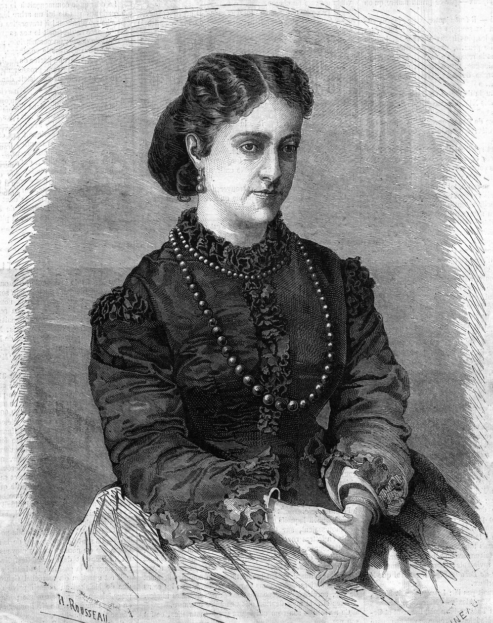 Ritratto di Adelina Patti. Cantante italiana (1843-1919). Incisione del 1864. da Unknown artist