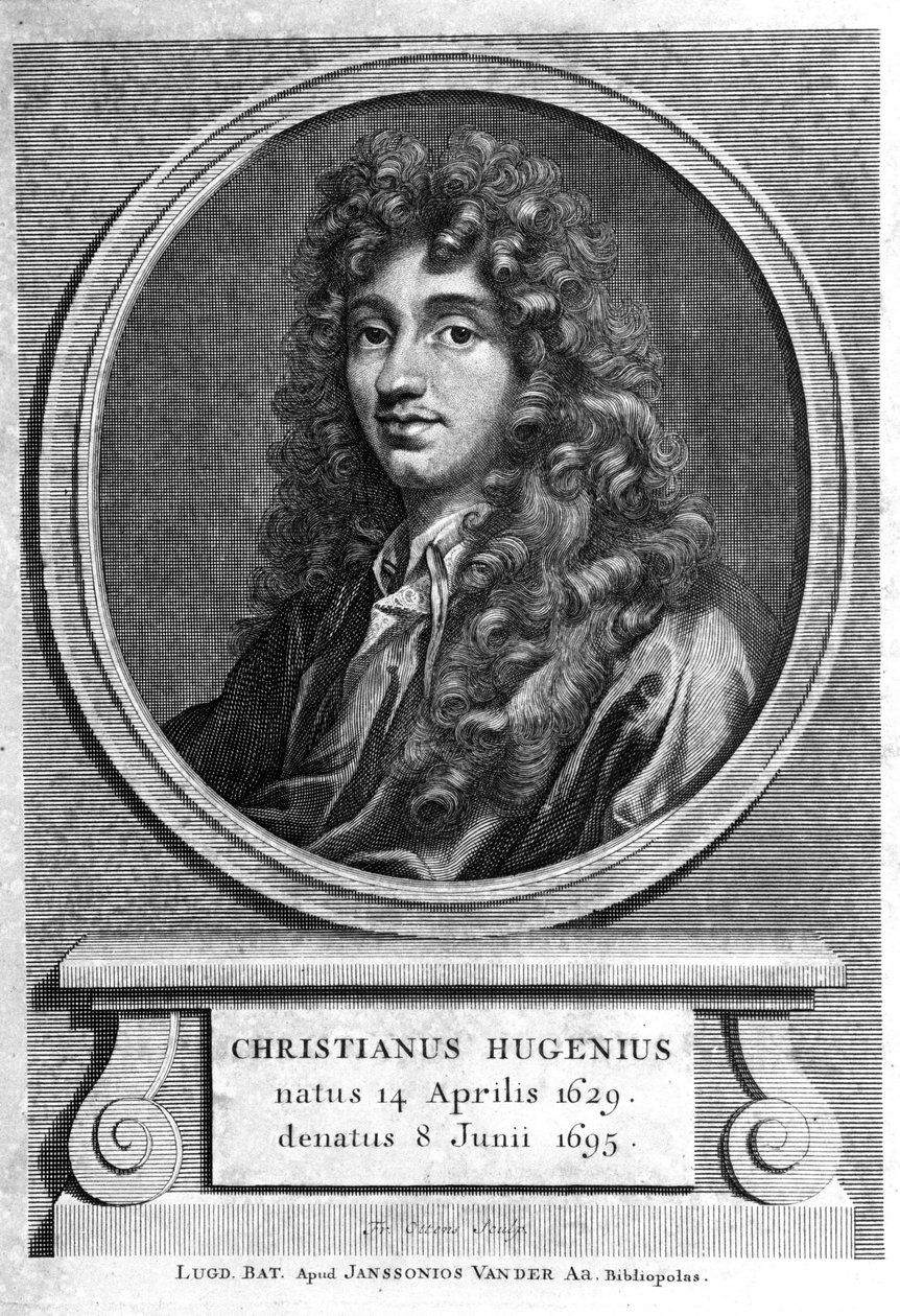 Ritratto di Christiaan Huygens. Fisico e matematico olandese (1629 - 1695). Incisione del XIX secolo da Unknown artist