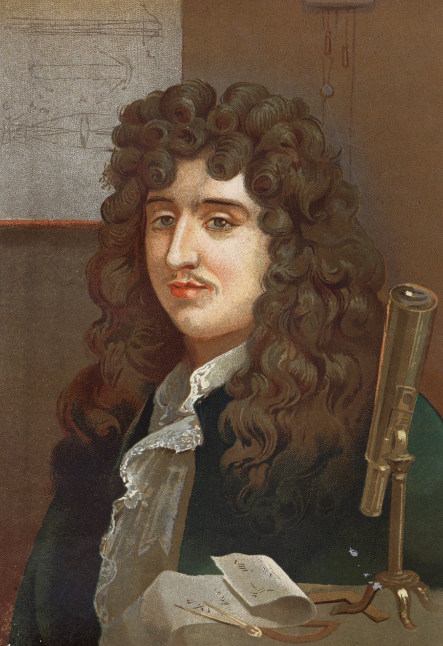 Ritratto di Christiaan Huygens, fisico e matematico olandese (1629-1695) da “La Ciencia y sus Hombres” di Louis Figuier. Barcellona 1881 da Unknown artist