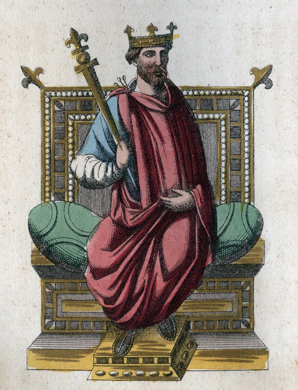 Ritratto di Ottone I detto anche Ottone il Grande (912-973) Imperatore del Sacro Romano Impero - incisione da 