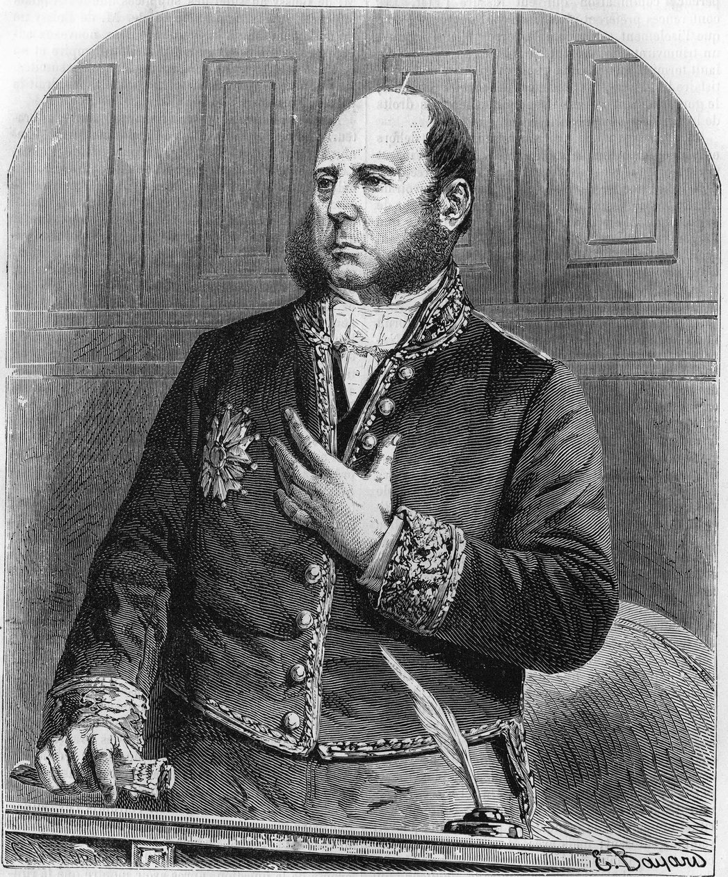Ritratto di Pierre Jules Baroche nella legislatura del 1861. Politico francese (1802-1870) da Unknown artist