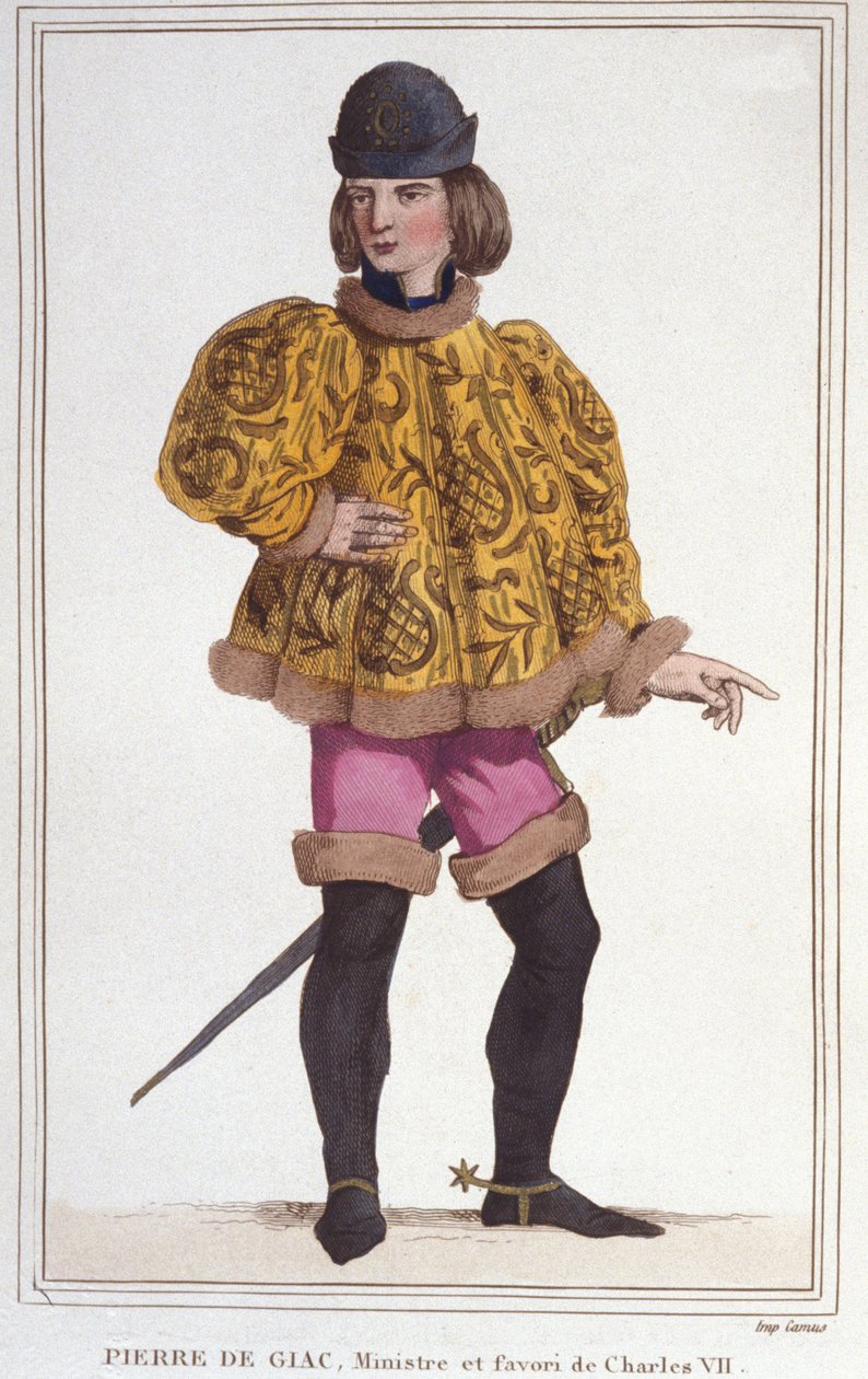 Ritratto di Pierre de Giac, favorito di Carlo VII, Ministro e Sovrintendente delle Finanze. Incisione del 1830. da Unknown artist