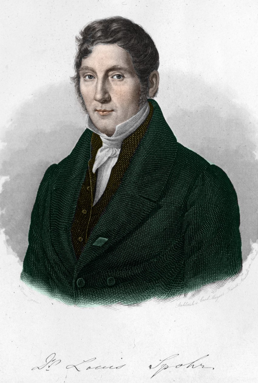 Ritratto del compositore tedesco Louis Spohr (1784-1859). da Unknown artist