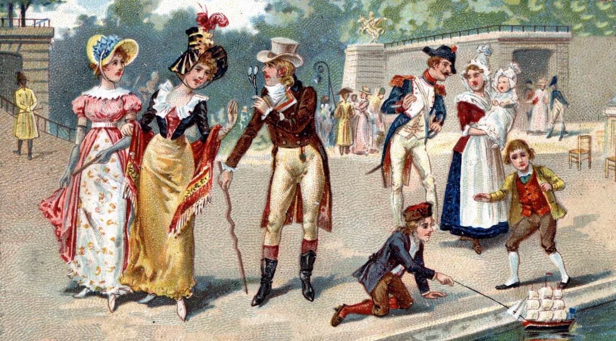 Il Giardino delle Tuileries alla fine del XVIII secolo. Cromolitografia Liebig del XIX secolo da Unknown artist