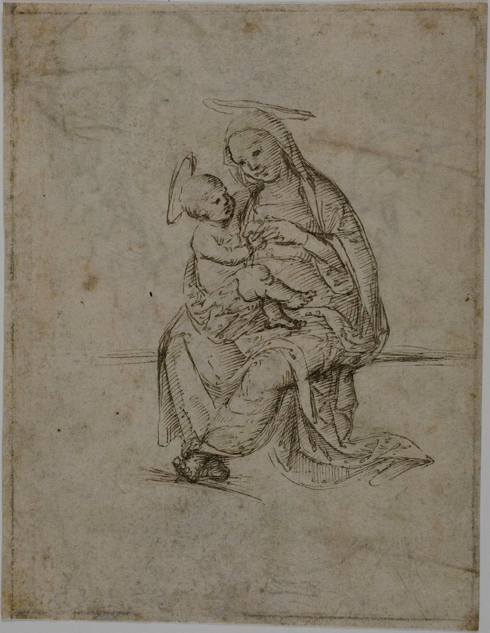 Vergine con Bambino (recto); Putti (verso) da Unknown Florentine
