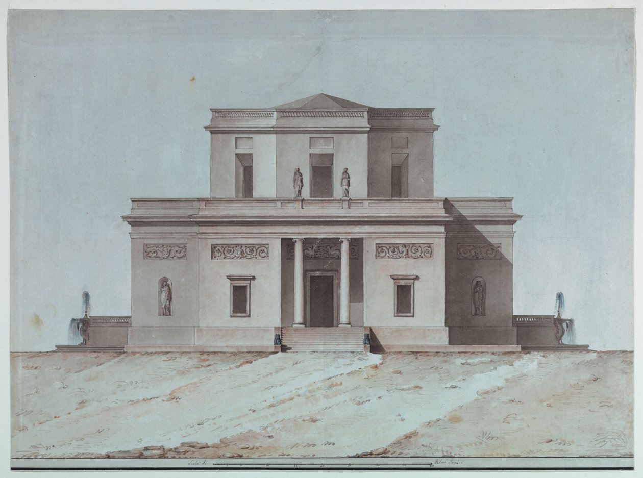 Elevazione di una villa di campagna da Unknown, Italian