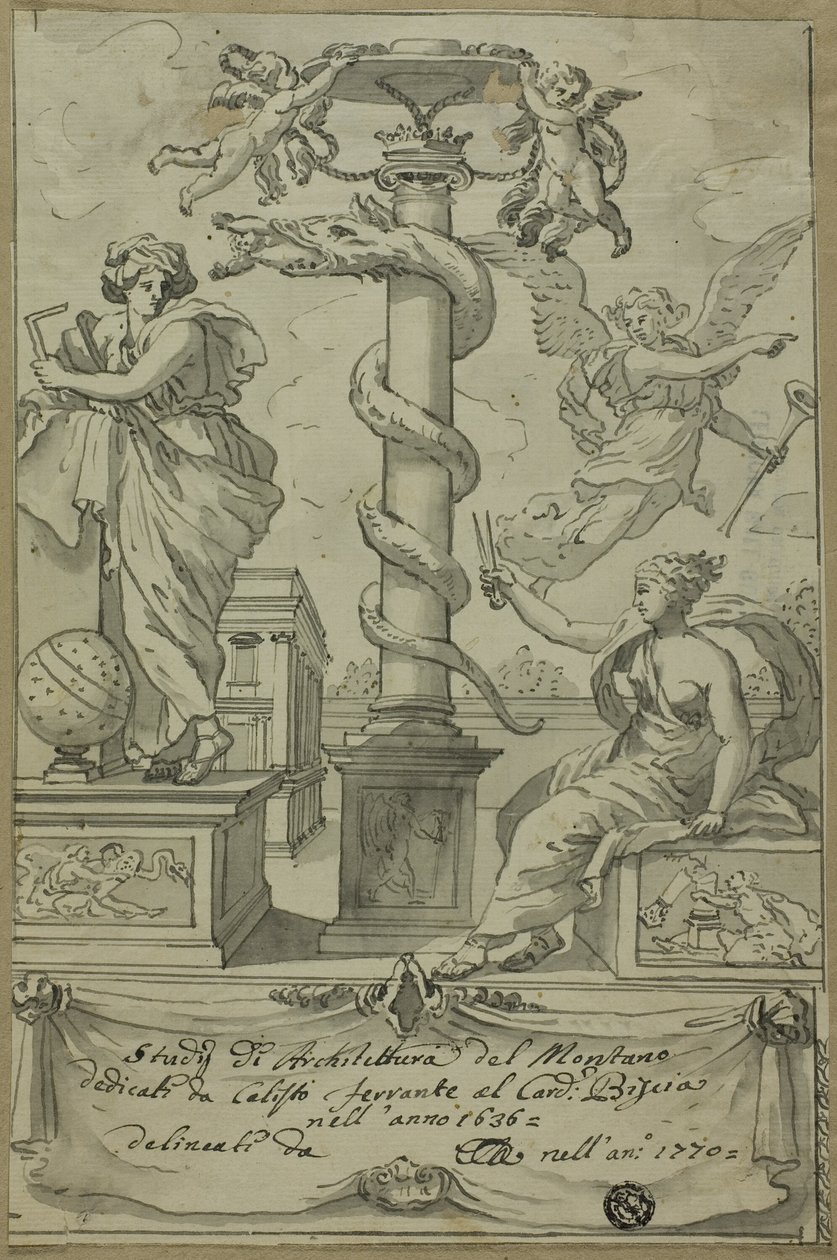 Frontespizio del libro di studi di architettura da Unknown Italian