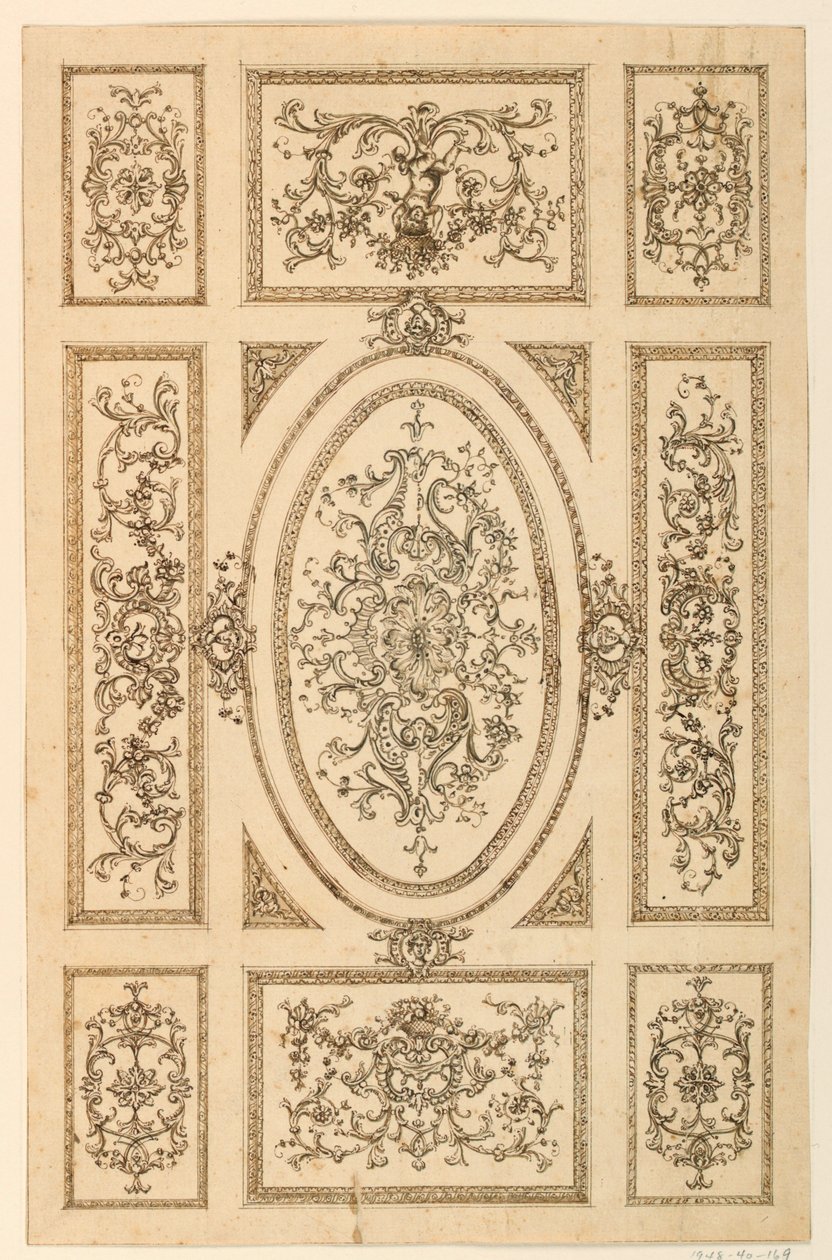 Disegno, progetto di soffitto, 1750 ca. da Unknown artistUnknown artist