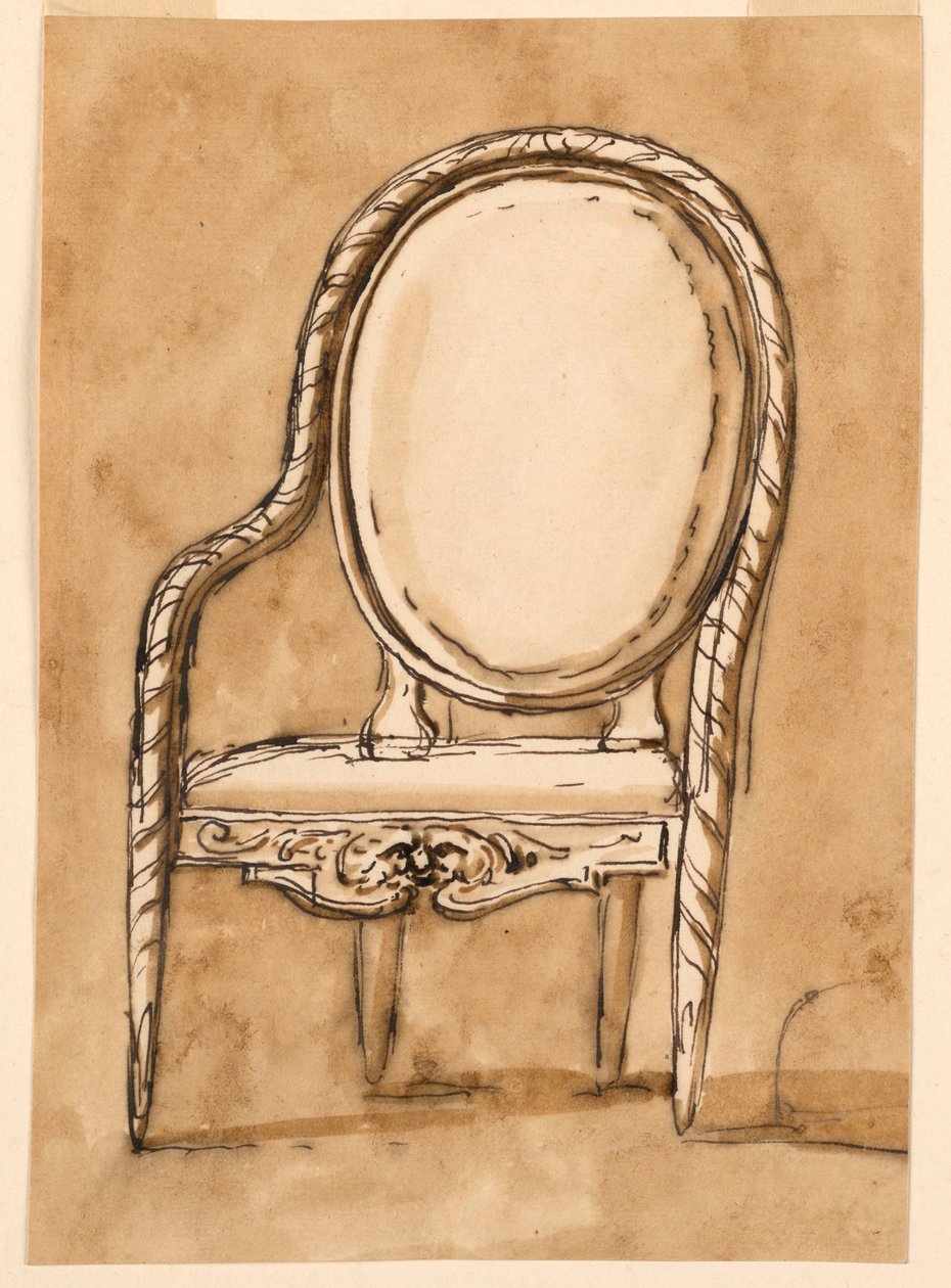 Disegno, Sedia, 1780-1790 da Unknown artistUnknown artist