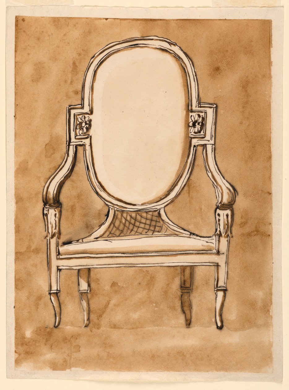 Disegno, Sedia, 1780-90 da Unknown artistUnknown artist