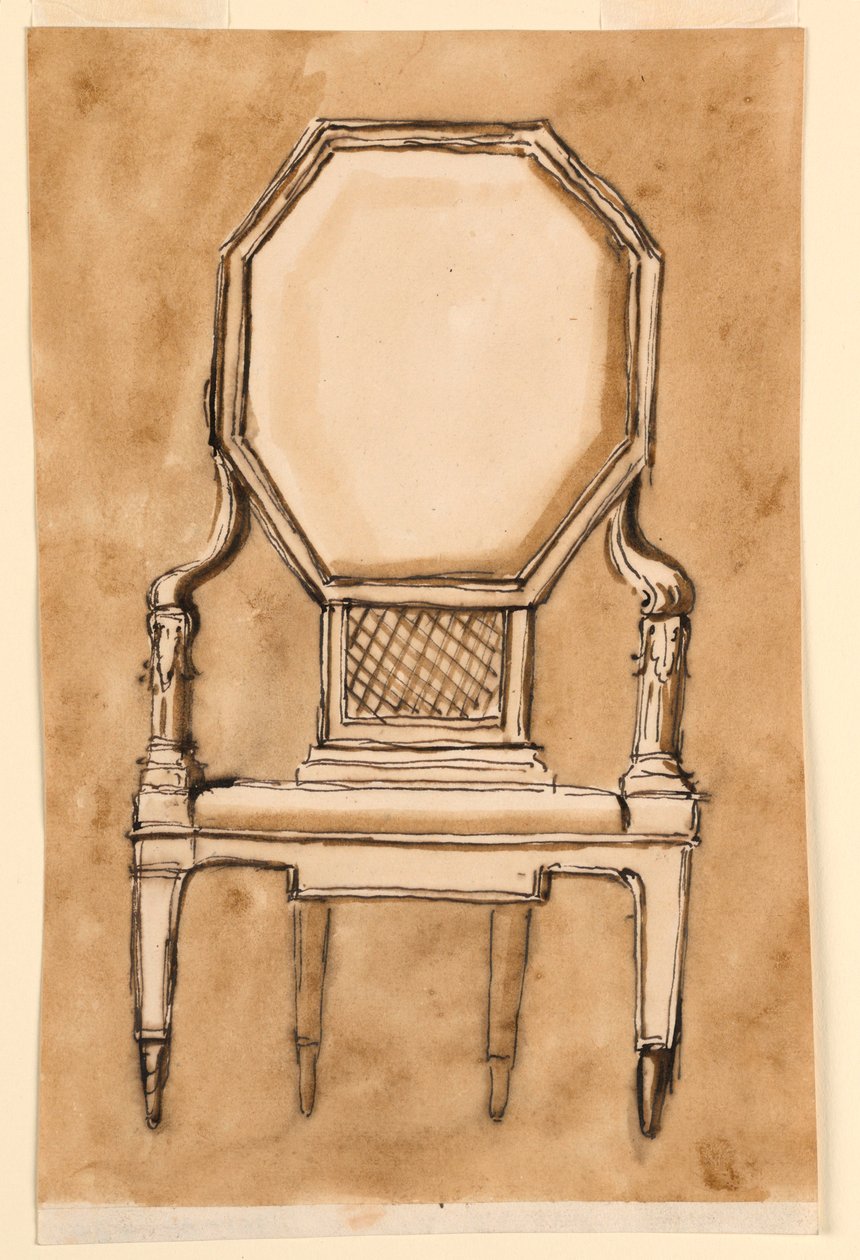 Disegno, Sedia, 1780-90 da Unknown artistUnknown artist