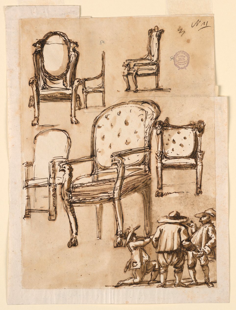Disegno, Sedie, 1780-1790 da Unknown artistUnknown artist