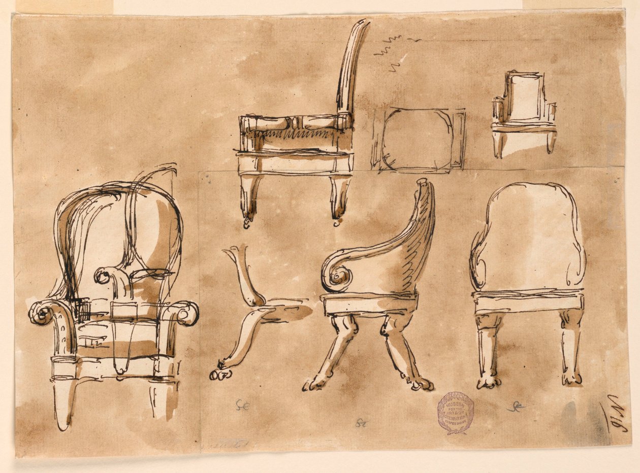 Disegno, Sedie, 1780-90 da Unknown artistUnknown artist
