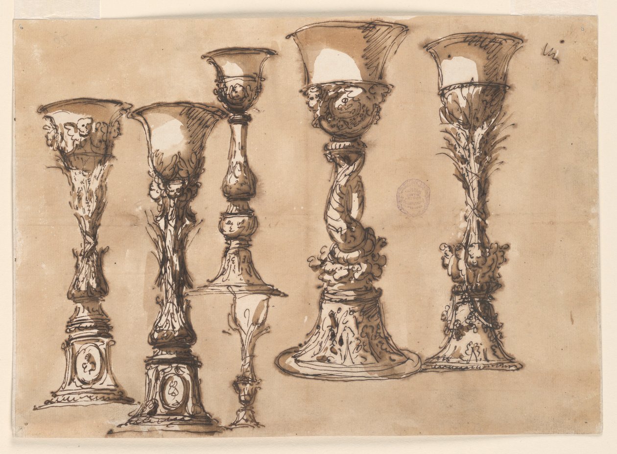 Disegno, disegni di calici, fine del XVIII secolo da Unknown artistUnknown artist