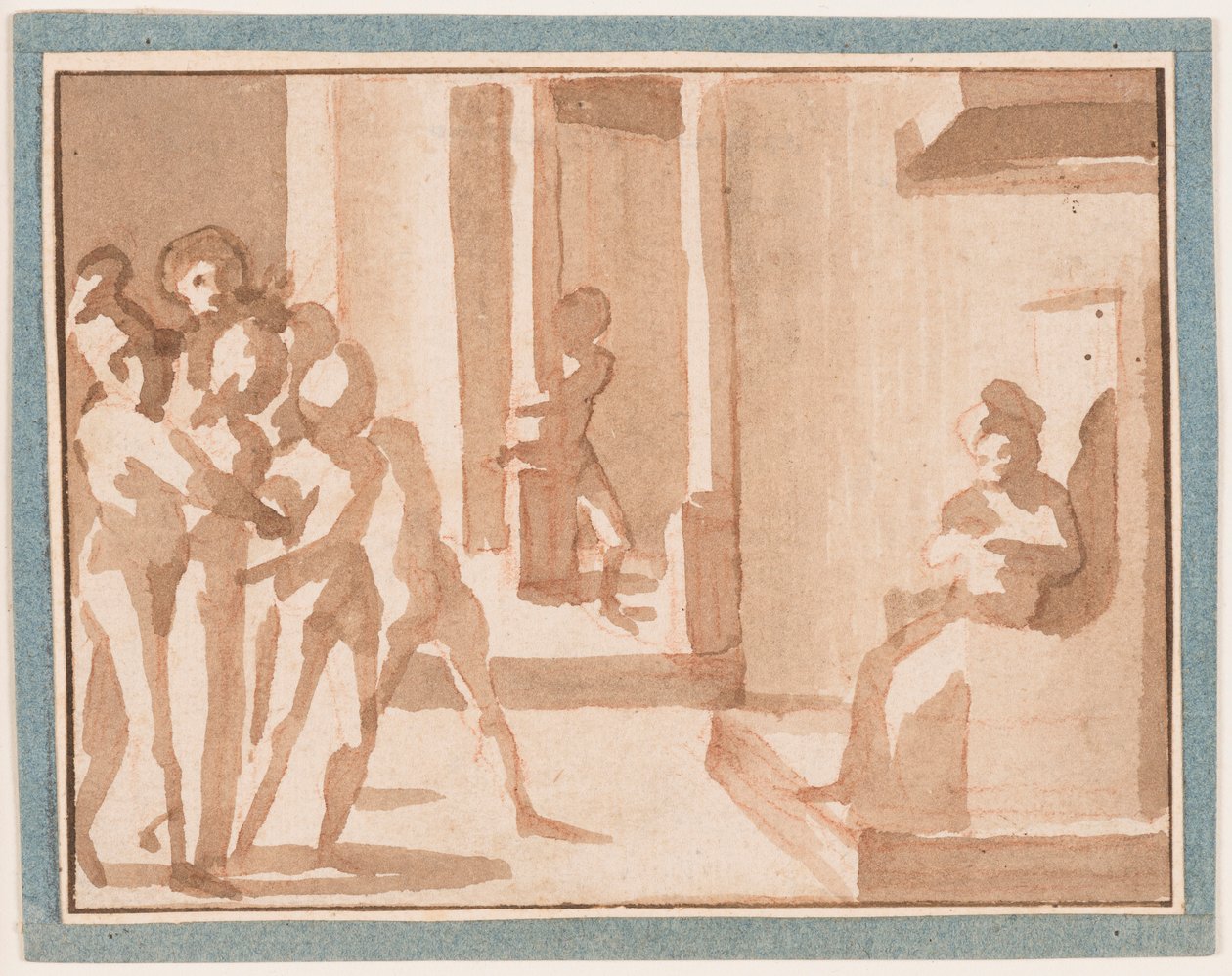Disegno, Cristo davanti a Caifa, 1550-1600 da Unknown artistUnknown artist