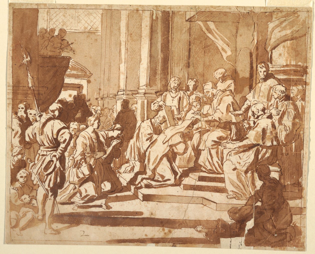 Disegno, Clemente XI conferisce alla nipote il titolo di monaca, 1700 ca. da Unknown artistUnknown artist