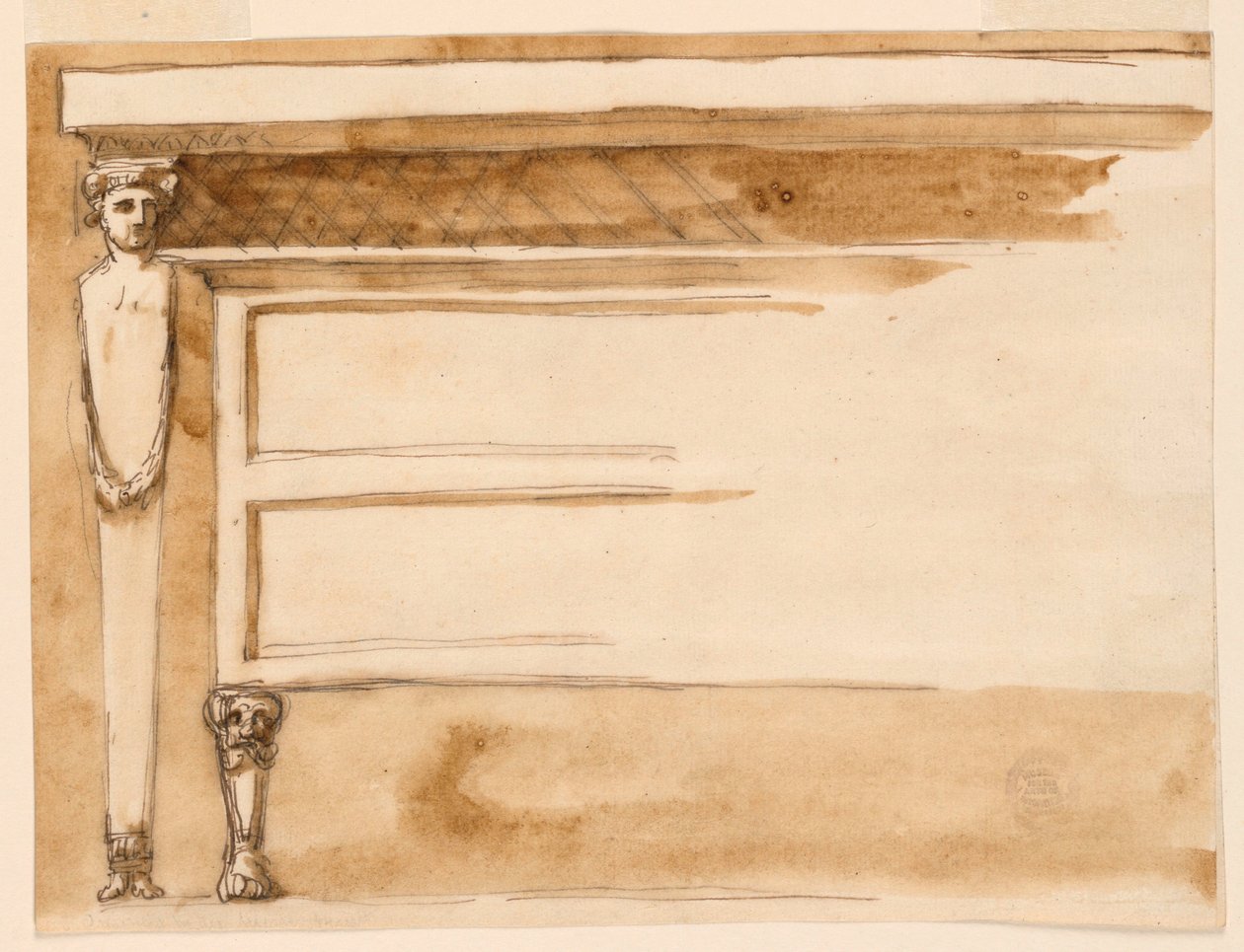 Disegno, tavolo consolle e cassettiera, 1795 ca. da Unknown artistUnknown artist