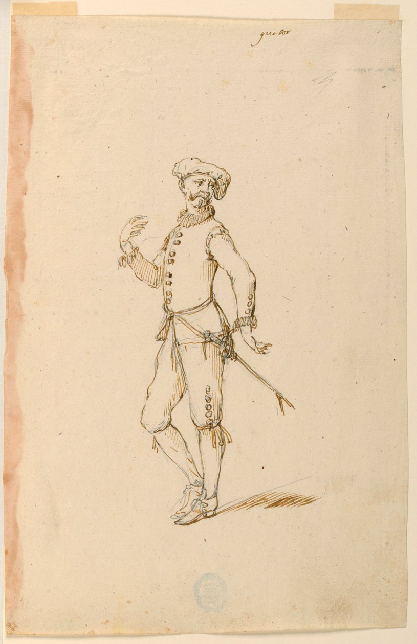 Disegno, Costume di scena: Un capitano per un balletto, 1720 ca. da Unknown artistUnknown artist
