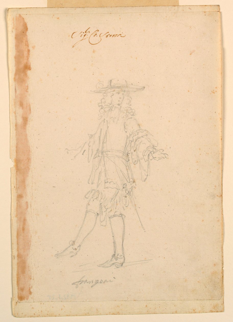 Disegno, Costumista: Un francese per un balletto, 1790 ca. da Unknown artistUnknown artist