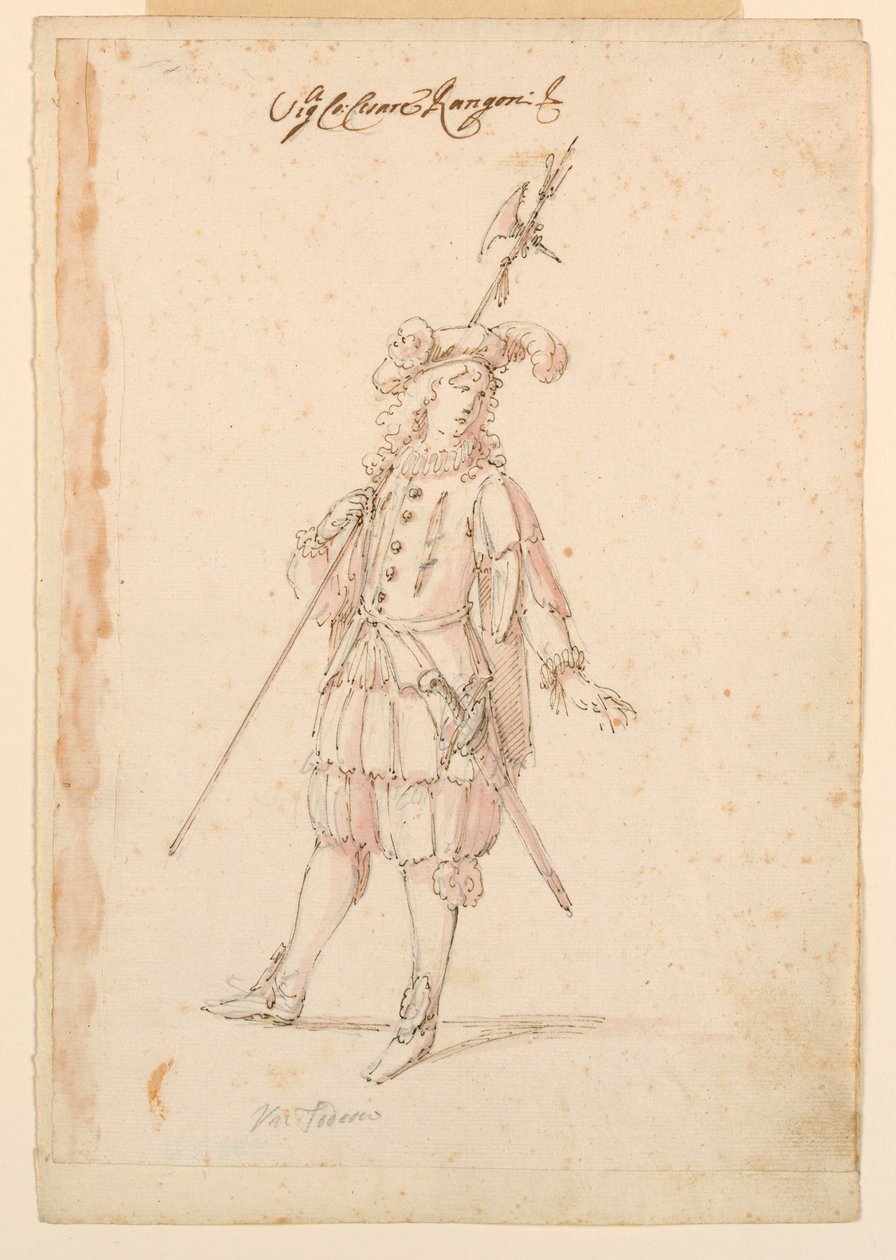 Disegno, Costumista: Un tedesco per un balletto, 1720 ca. da Unknown artistUnknown artist