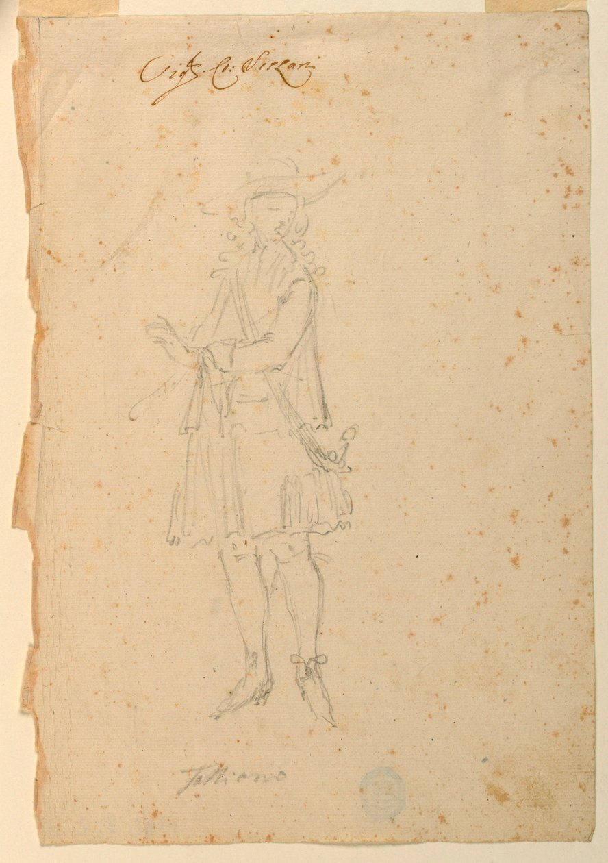 Disegno, Costumi: Un uomo di mondo per un balletto, 1720 ca. da Unknown artistUnknown artist