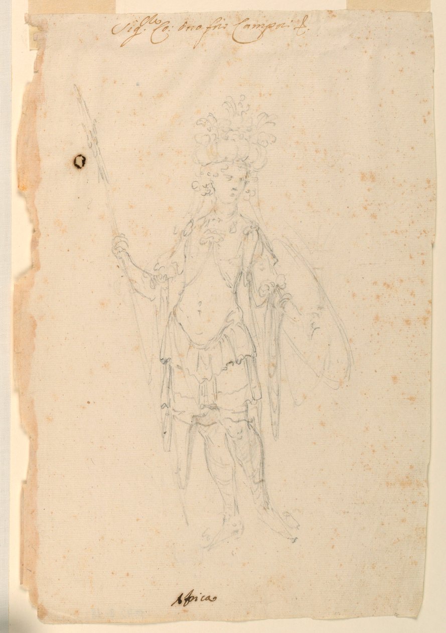 Disegno, Costumi: Africa per un balletto, 1720 ca. da Unknown artistUnknown artist