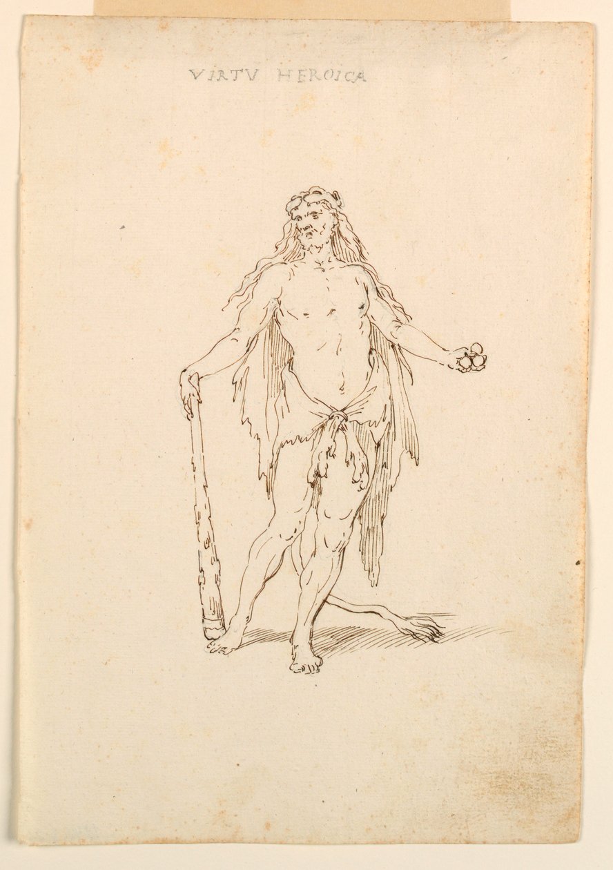 Disegno, Costume: Forza eroica per un balletto, 1720 ca. da Unknown artistUnknown artist