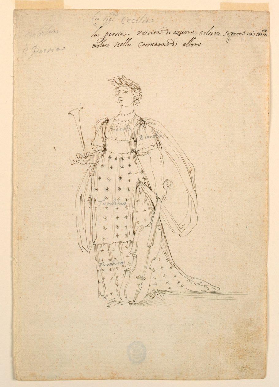 Disegno, progettazione di costumi: Poesia per un balletto, 1720 ca. da Unknown artistUnknown artist
