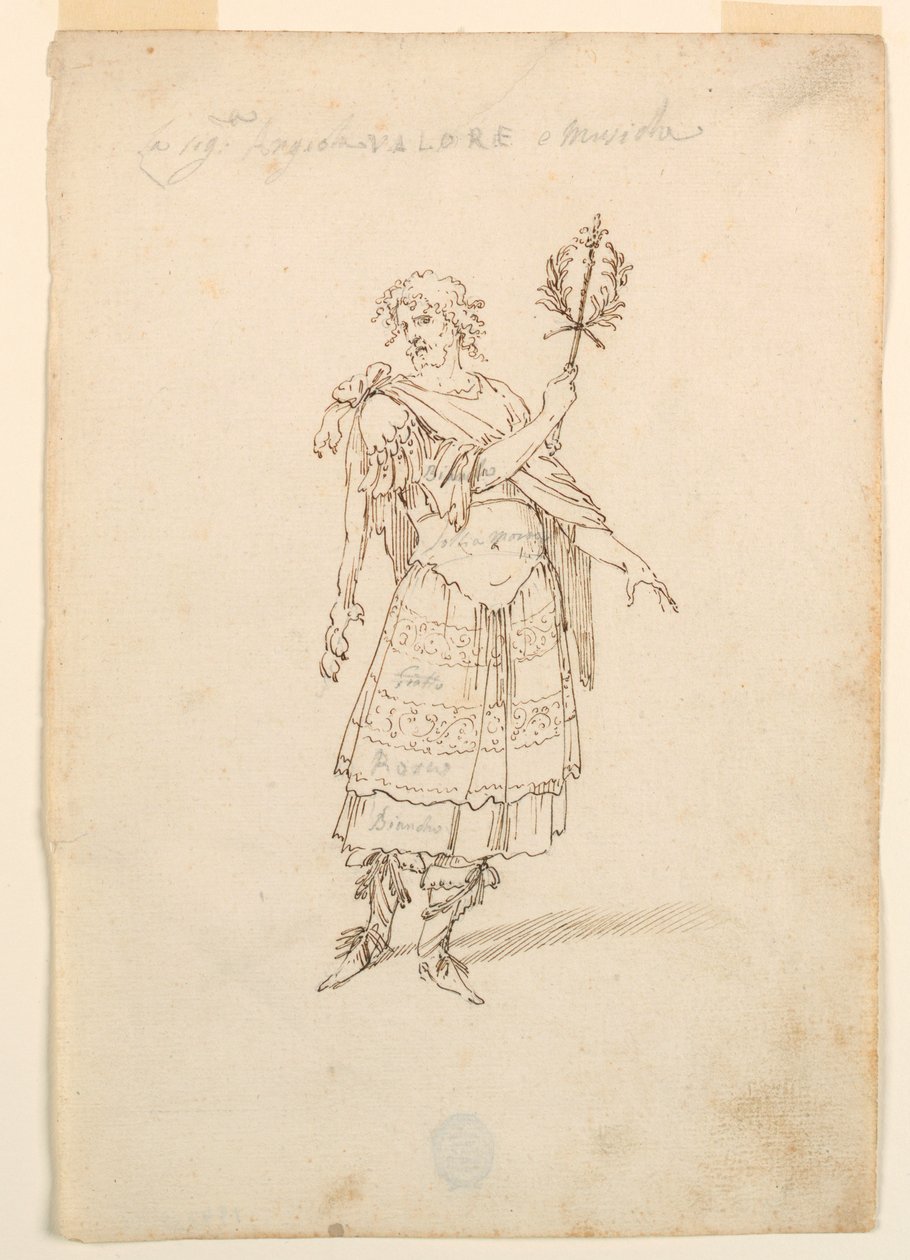 Disegno, Costumi: Valor e musica per un balletto, 1720 ca. da Unknown artistUnknown artist
