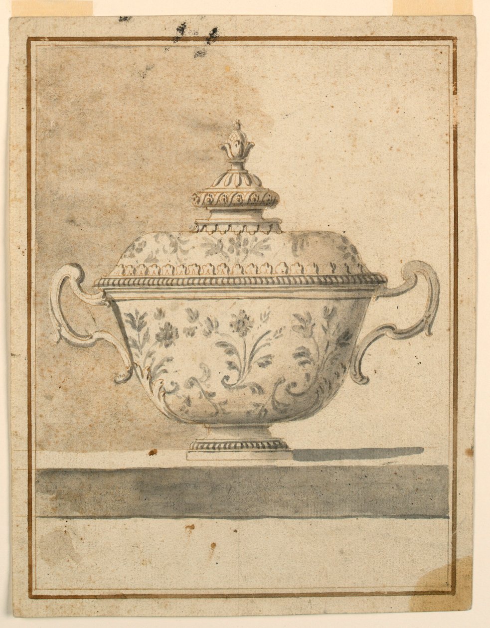 Disegno, Piatto in ceramica coperto, 1750-90 da Unknown artistUnknown artist