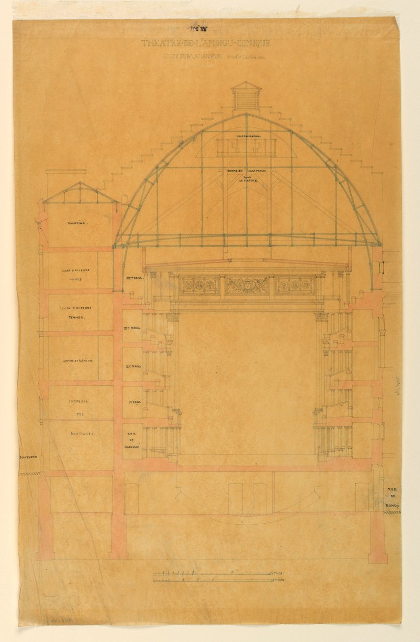 Disegno, sezione del Théâtre de l